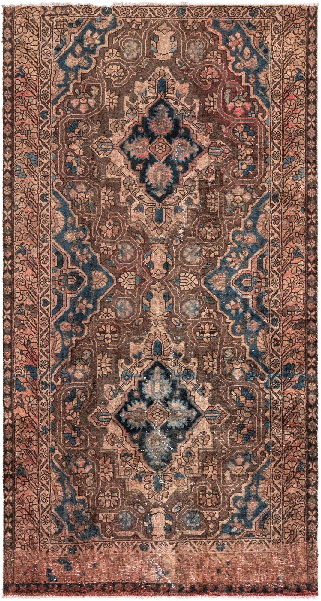 5' x 9' 5 Hand Knotted Ultra Vintage Persian Wool Rug