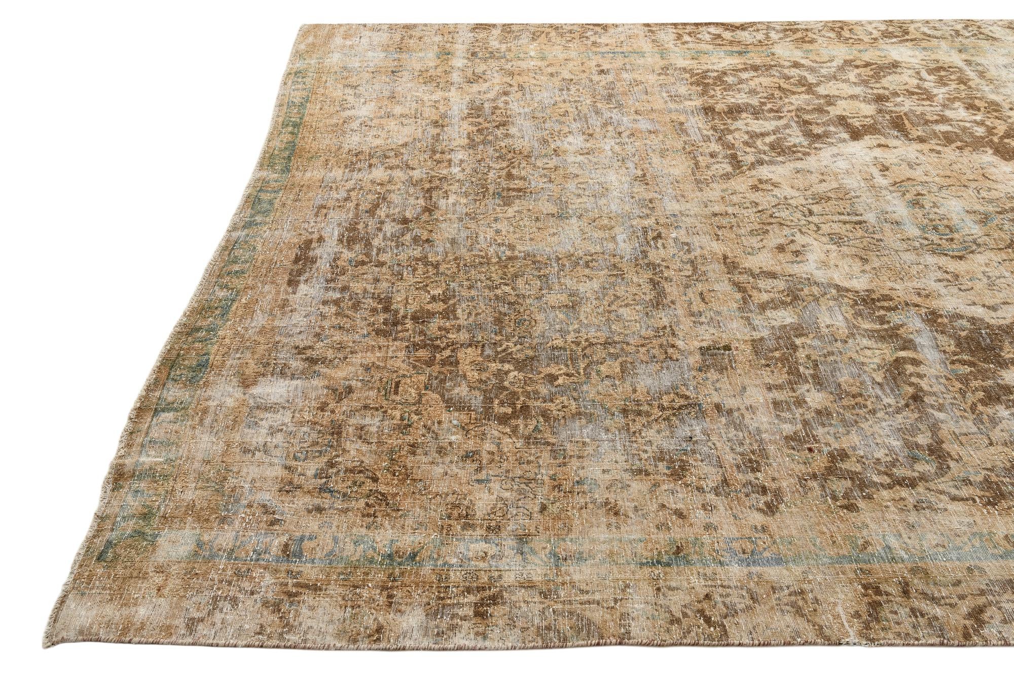 8' 7 x 12' 4 Hand Knotted Ultra Vintage Persian Wool Rug