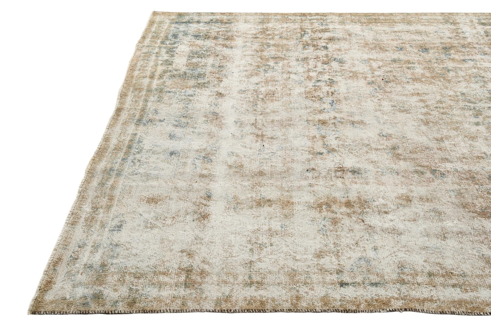 6' 10 x 11' Hand Knotted Ultra Vintage Persian Wool Rug