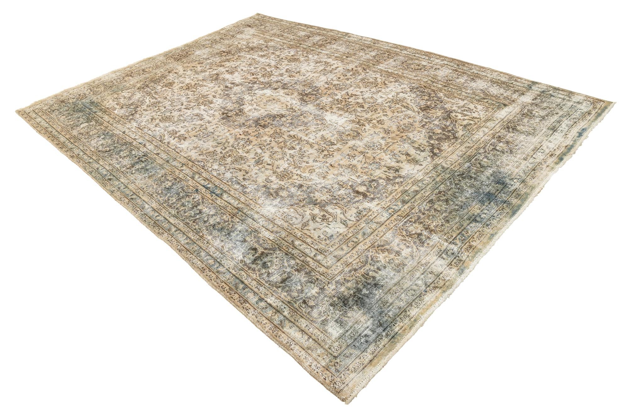 8' x 11' Hand Knotted Ultra Vintage Persian Wool Rug