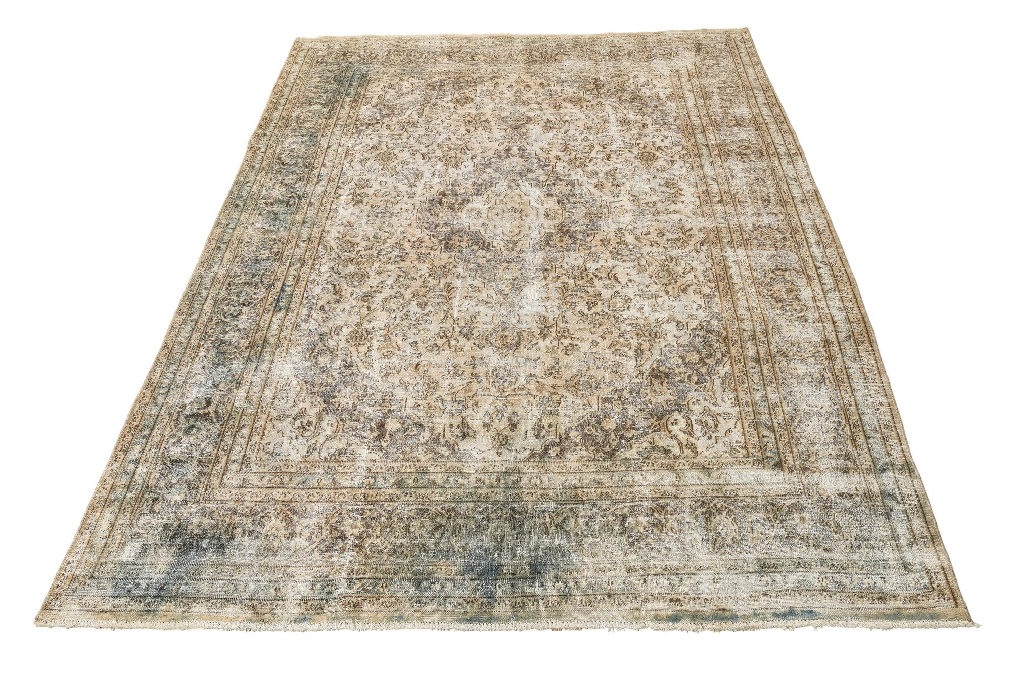 8' x 11' Hand Knotted Ultra Vintage Persian Wool Rug