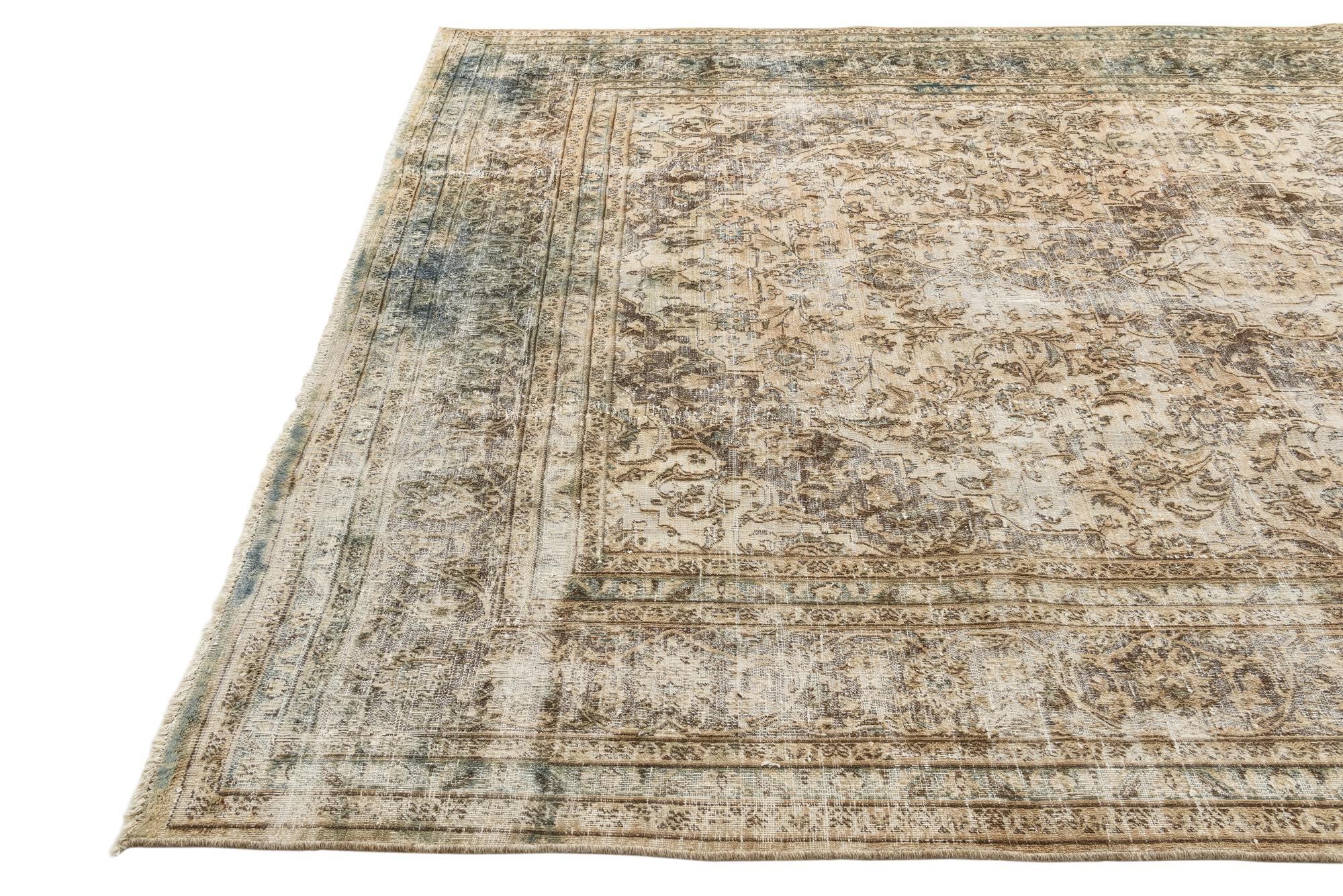 8' x 11' Hand Knotted Ultra Vintage Persian Wool Rug