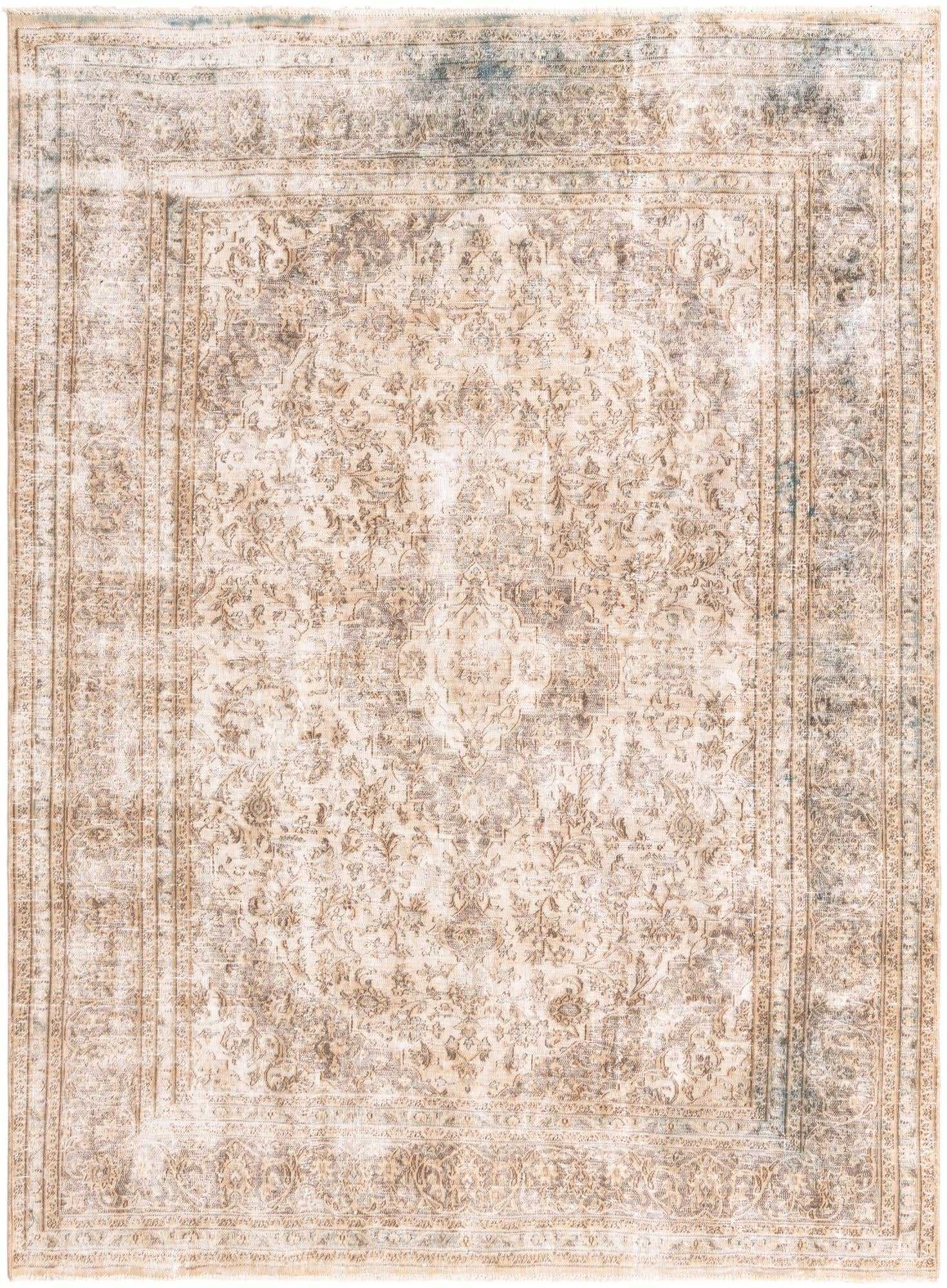 8' x 11' Hand Knotted Ultra Vintage Persian Wool Rug