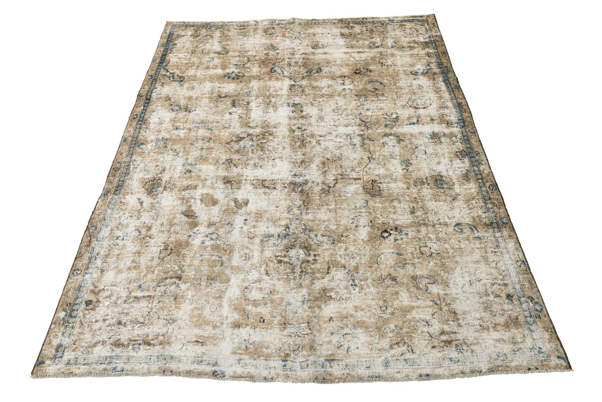 7' x 10' 2 Hand Knotted Ultra Vintage Persian Wool Rug