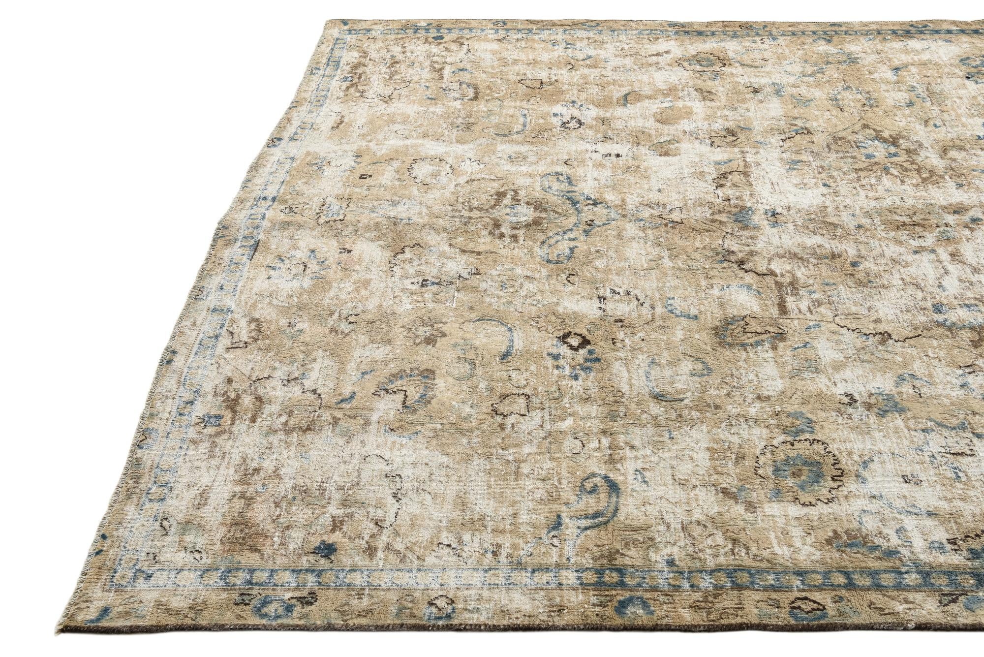 7' x 10' 2 Hand Knotted Ultra Vintage Persian Wool Rug