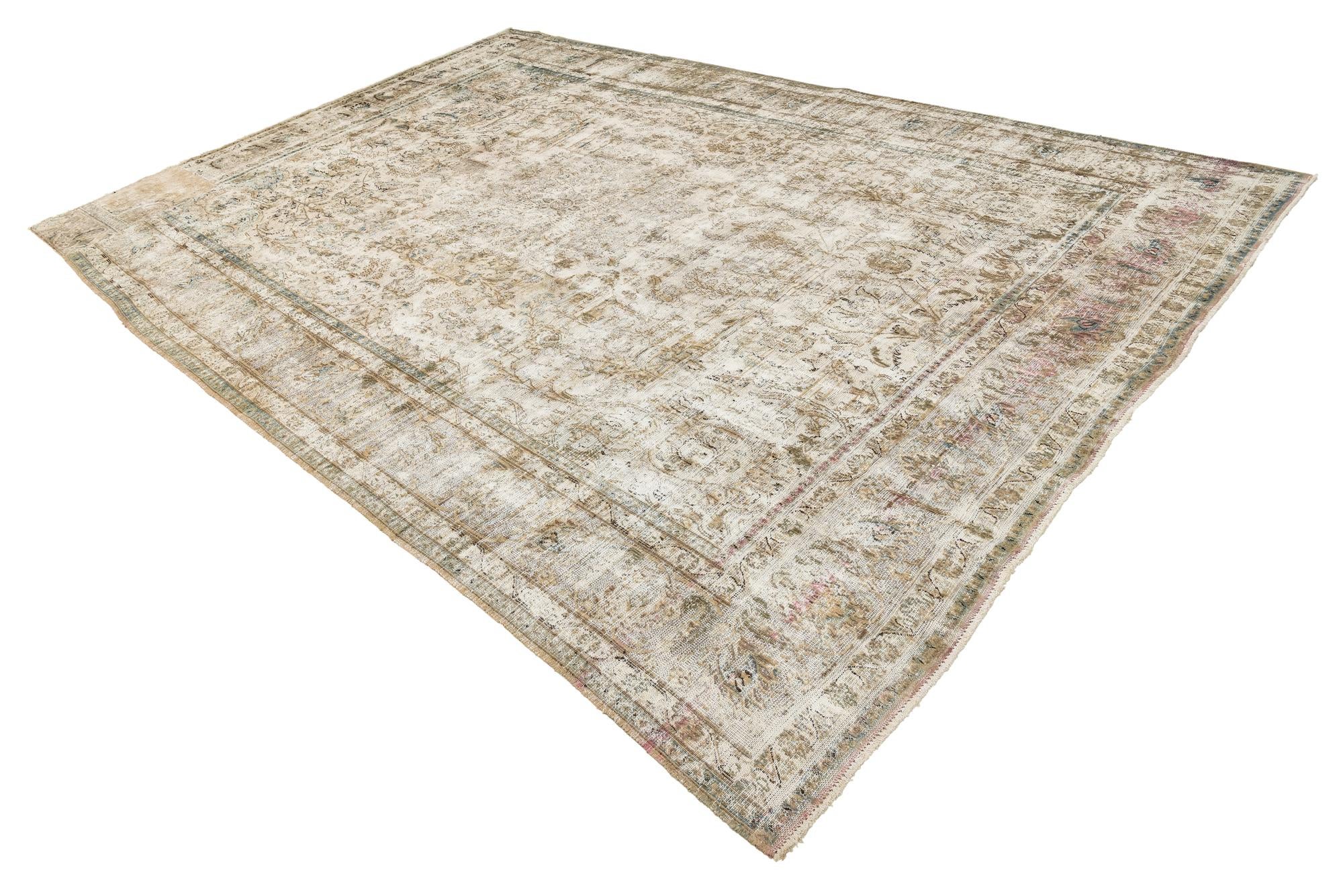 9' 3 x 13' 7 Hand Knotted Ultra Vintage Persian Wool Rug