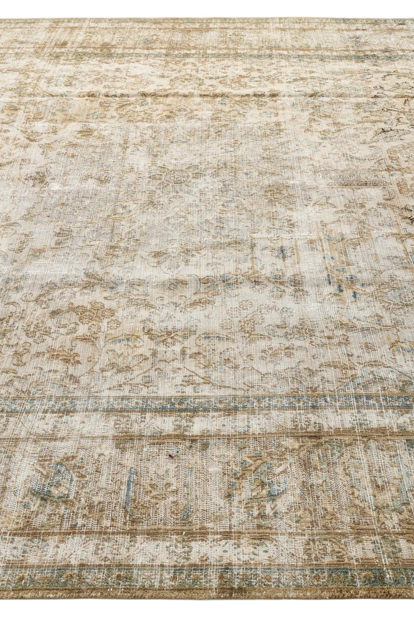 9' 3 x 13' 7 Hand Knotted Ultra Vintage Persian Wool Rug