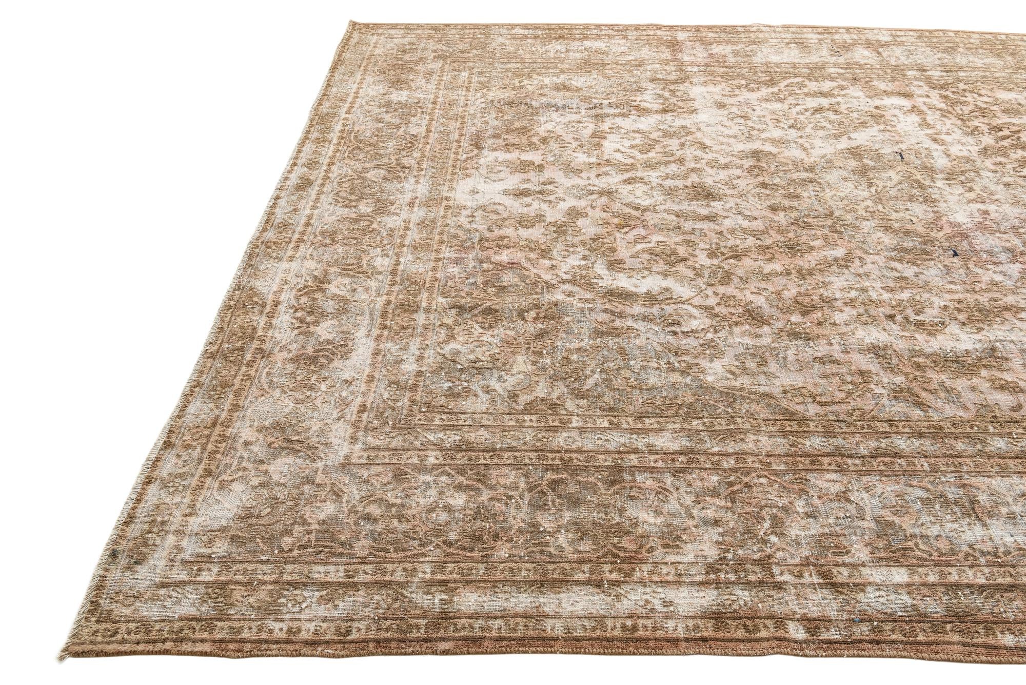 9' 3 x 12' 3 Hand Knotted Ultra Vintage Persian Wool Rug