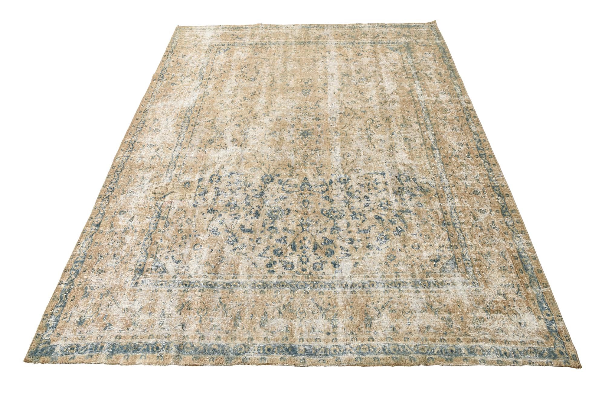 9' 3 x 12' 3 Hand Knotted Ultra Vintage Persian Wool Rug
