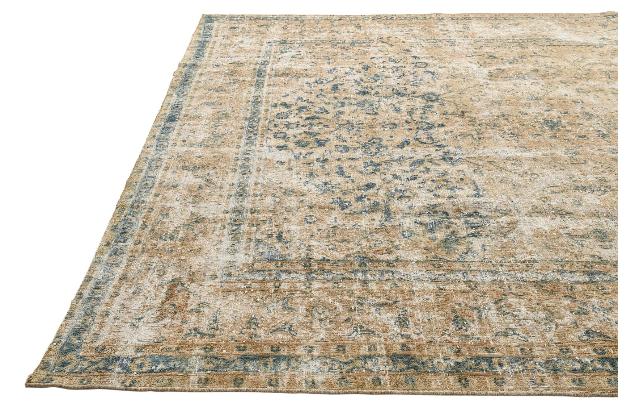 9' 3 x 12' 3 Hand Knotted Ultra Vintage Persian Wool Rug