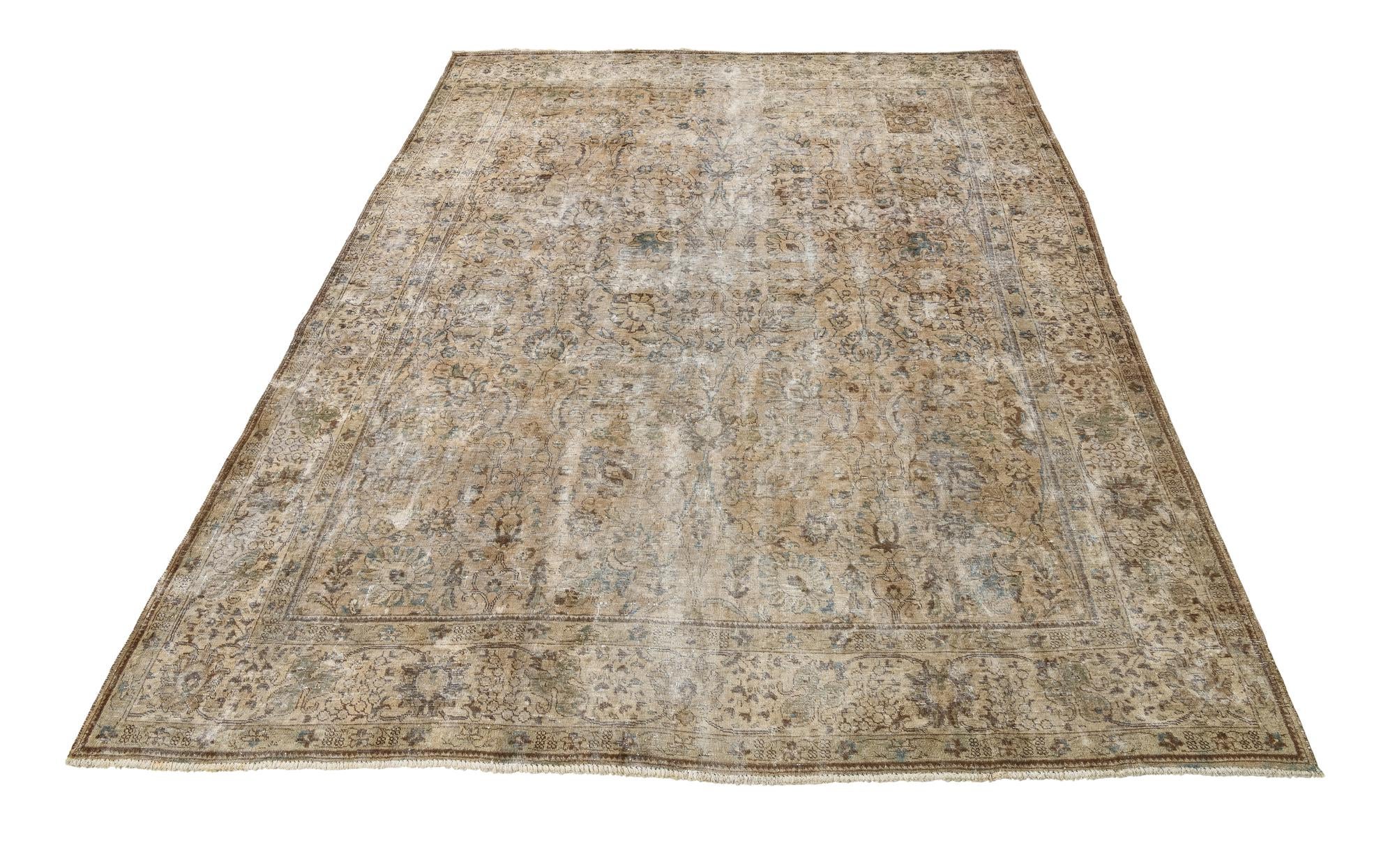 9' 9 x 12' 6 Hand Knotted Ultra Vintage Persian Wool Rug