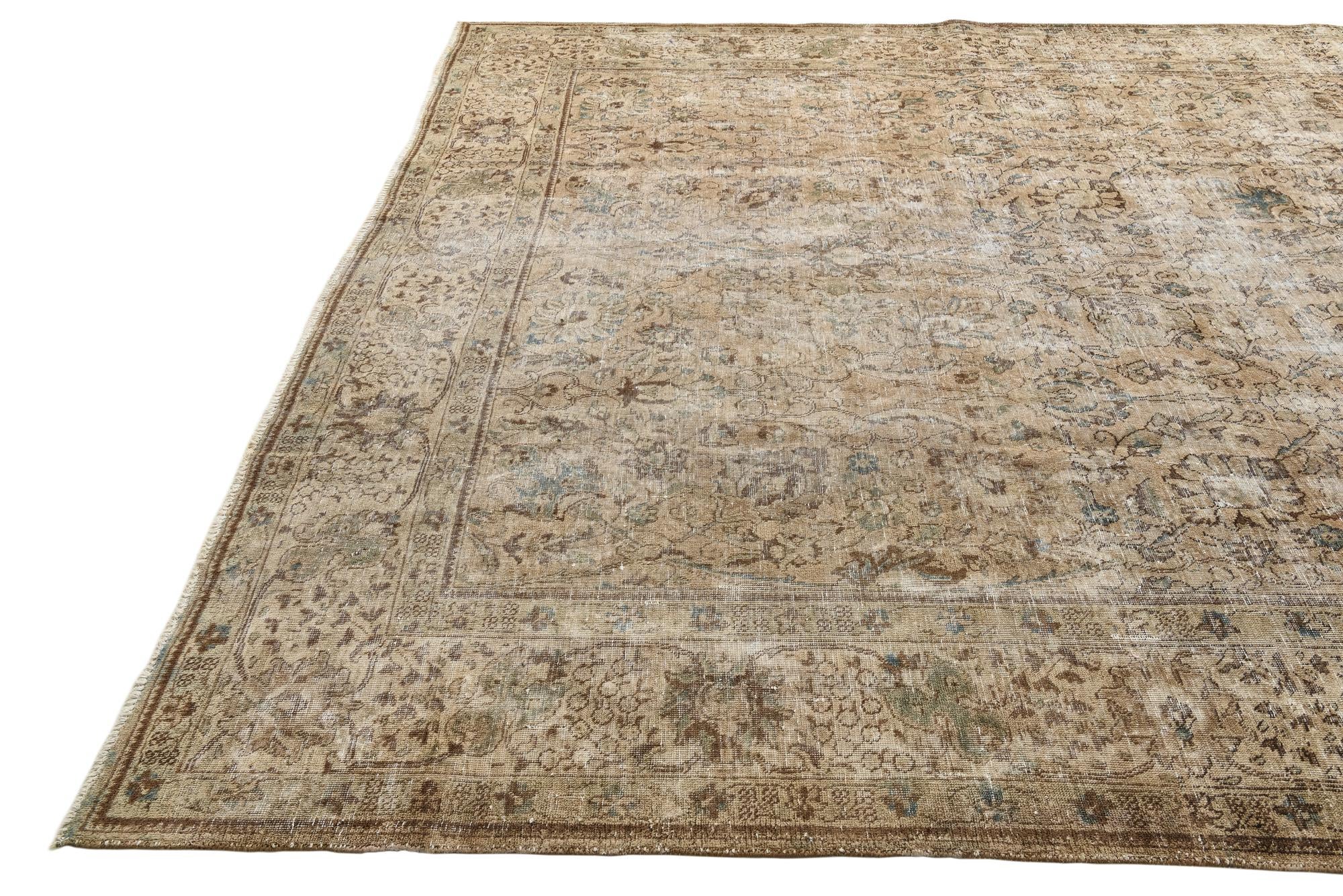 9' 9 x 12' 6 Hand Knotted Ultra Vintage Persian Wool Rug
