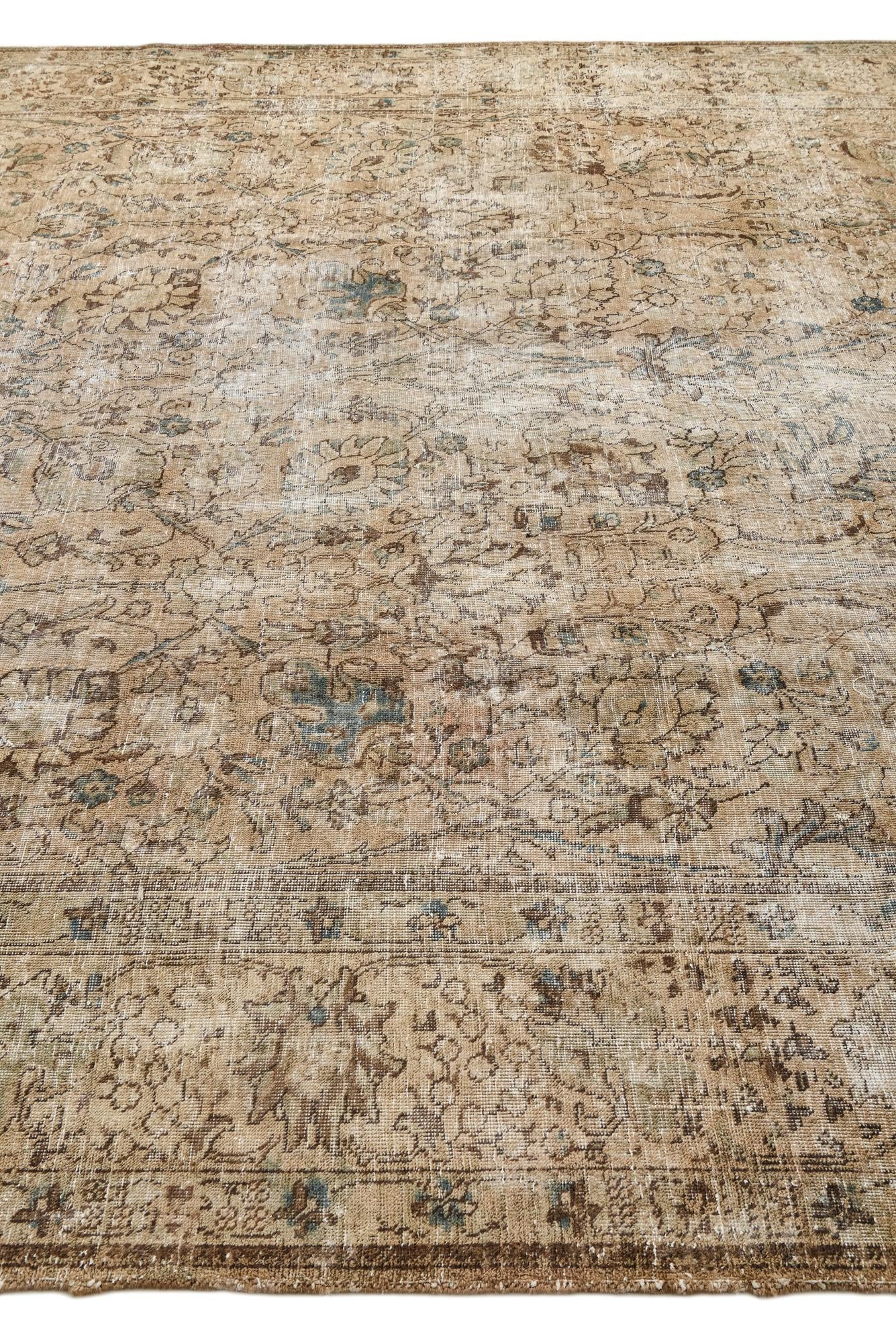 9' 9 x 12' 6 Hand Knotted Ultra Vintage Persian Wool Rug