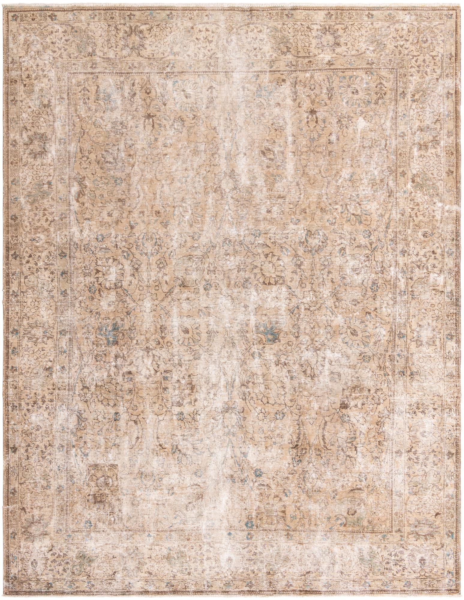 9' 9 x 12' 6 Hand Knotted Ultra Vintage Persian Wool Rug
