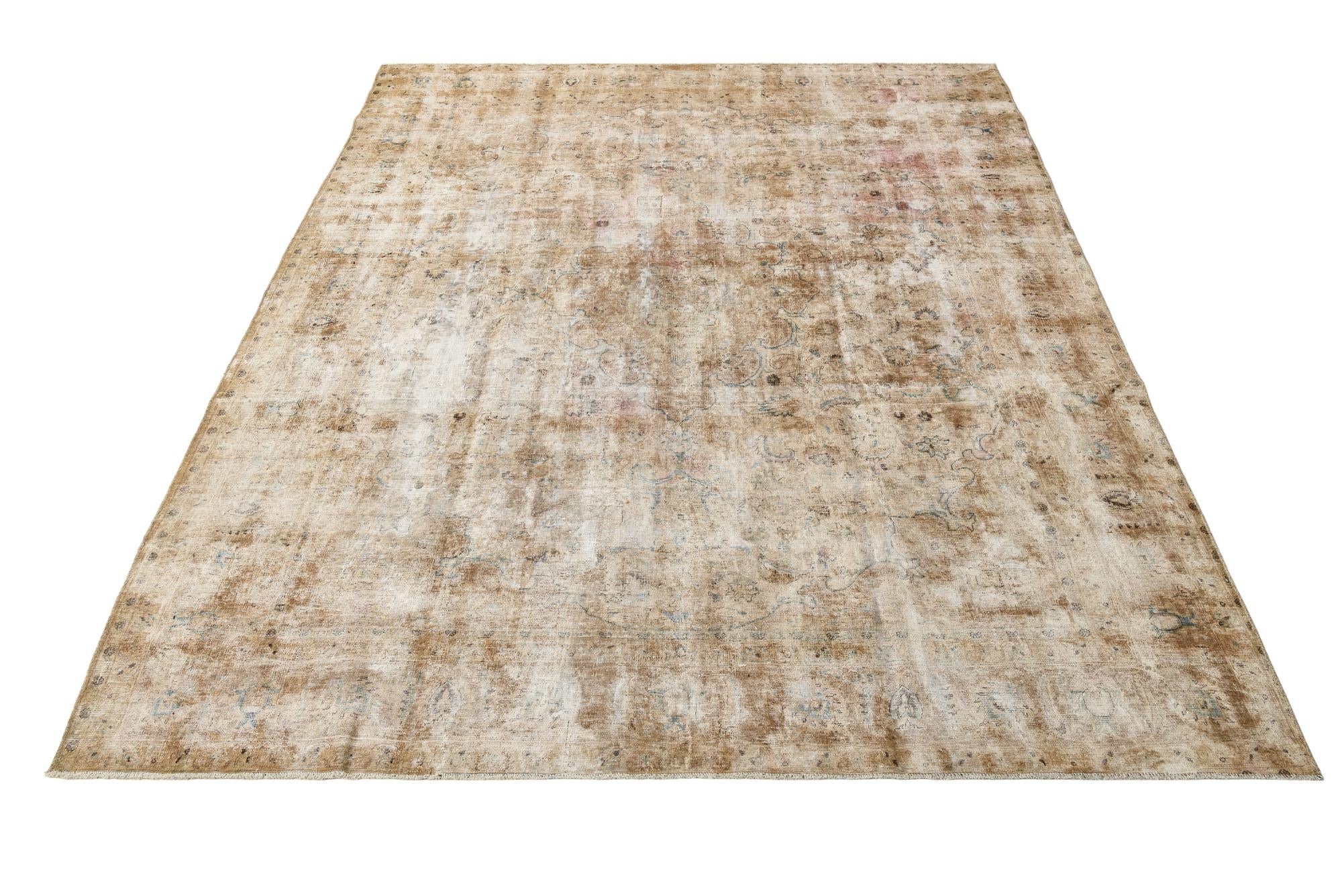 9' 5 x 11' 5 Hand Knotted Ultra Vintage Persian Wool Rug