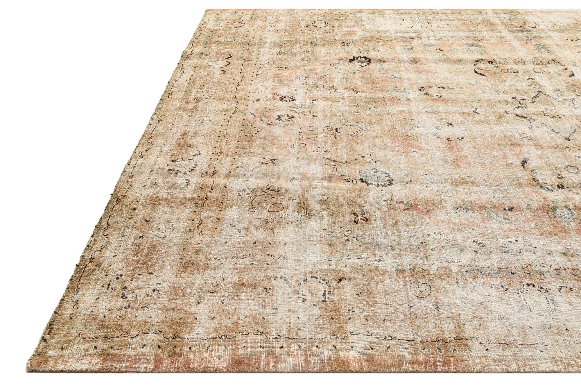 9' 10 x 12' 8 Hand Knotted Ultra Vintage Persian Wool Rug