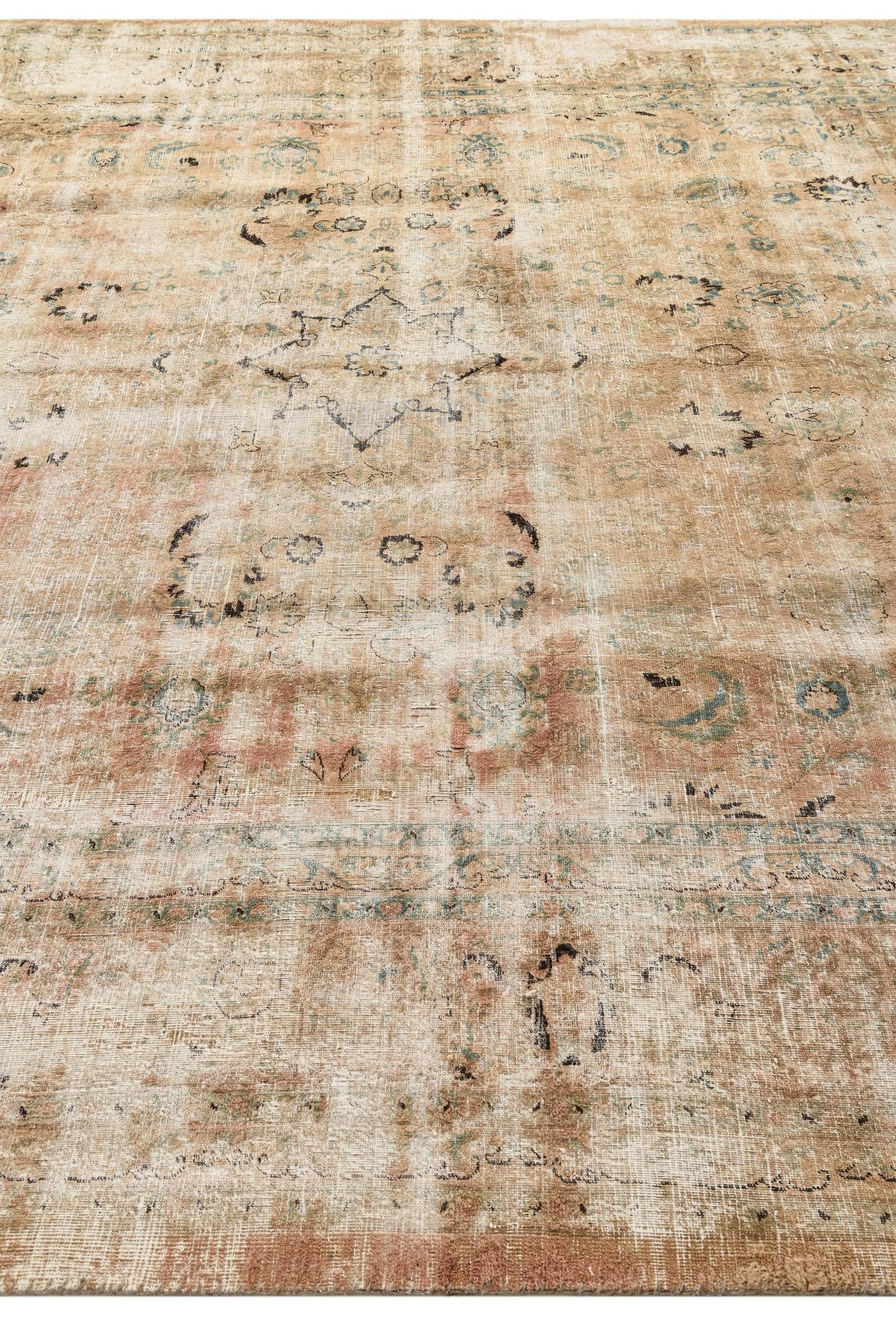 9' 10 x 12' 8 Hand Knotted Ultra Vintage Persian Wool Rug