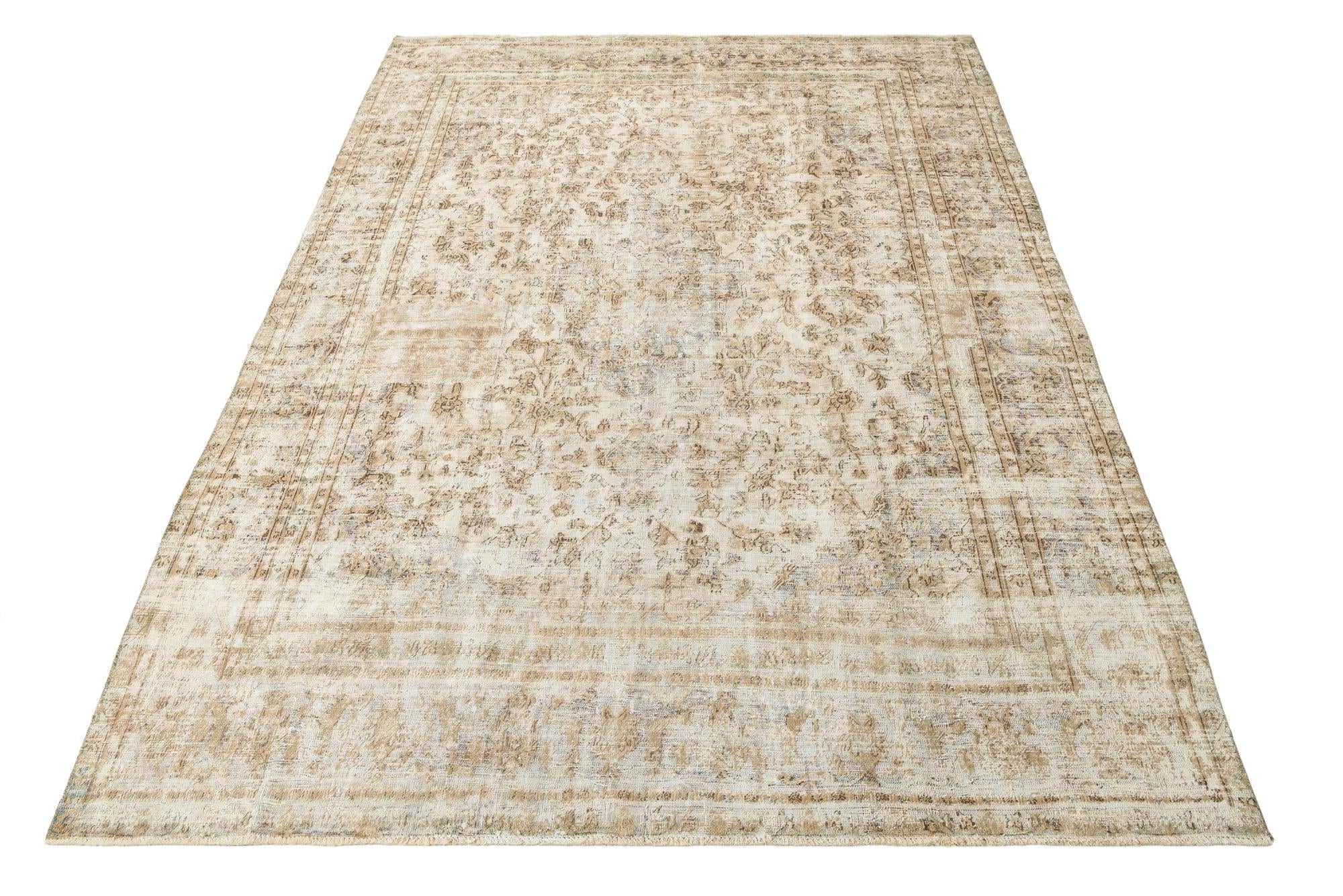 9' 1 x 12' 8 Hand Knotted Ultra Vintage Persian Wool Rug