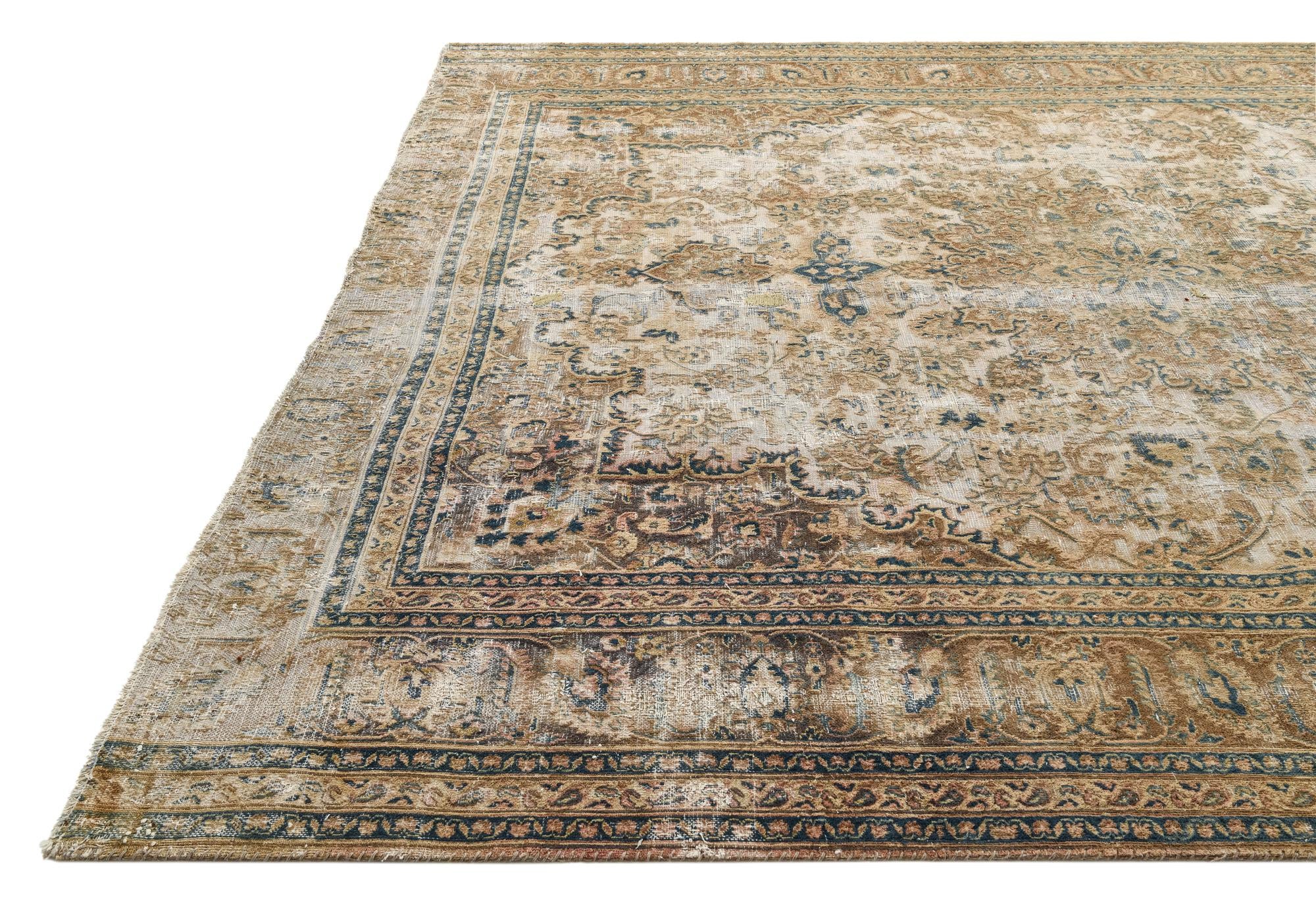 9' 4 x 11' 6 Hand Knotted Ultra Vintage Persian Wool Rug