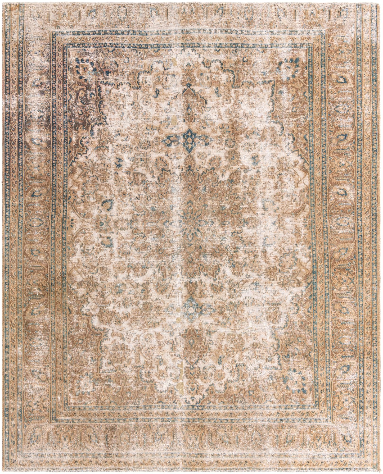 9' 4 x 11' 6 Hand Knotted Ultra Vintage Persian Wool Rug