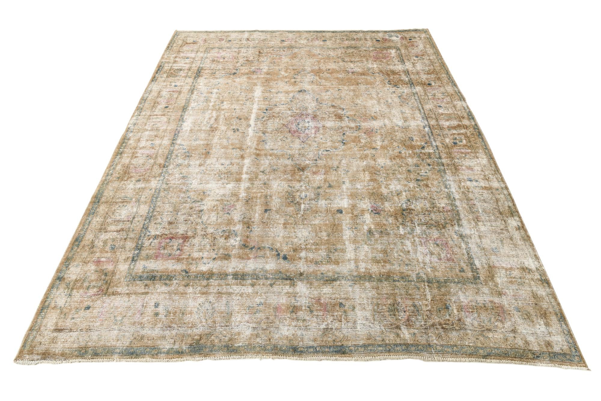 9' 9 x 12' 6 Hand Knotted Ultra Vintage Persian Wool Rug
