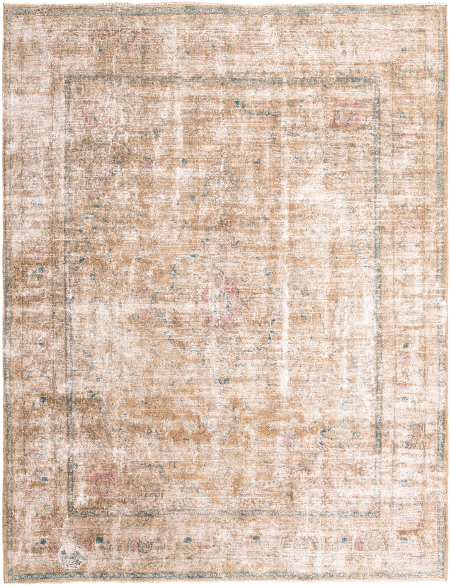 9' 9 x 12' 6 Hand Knotted Ultra Vintage Persian Wool Rug