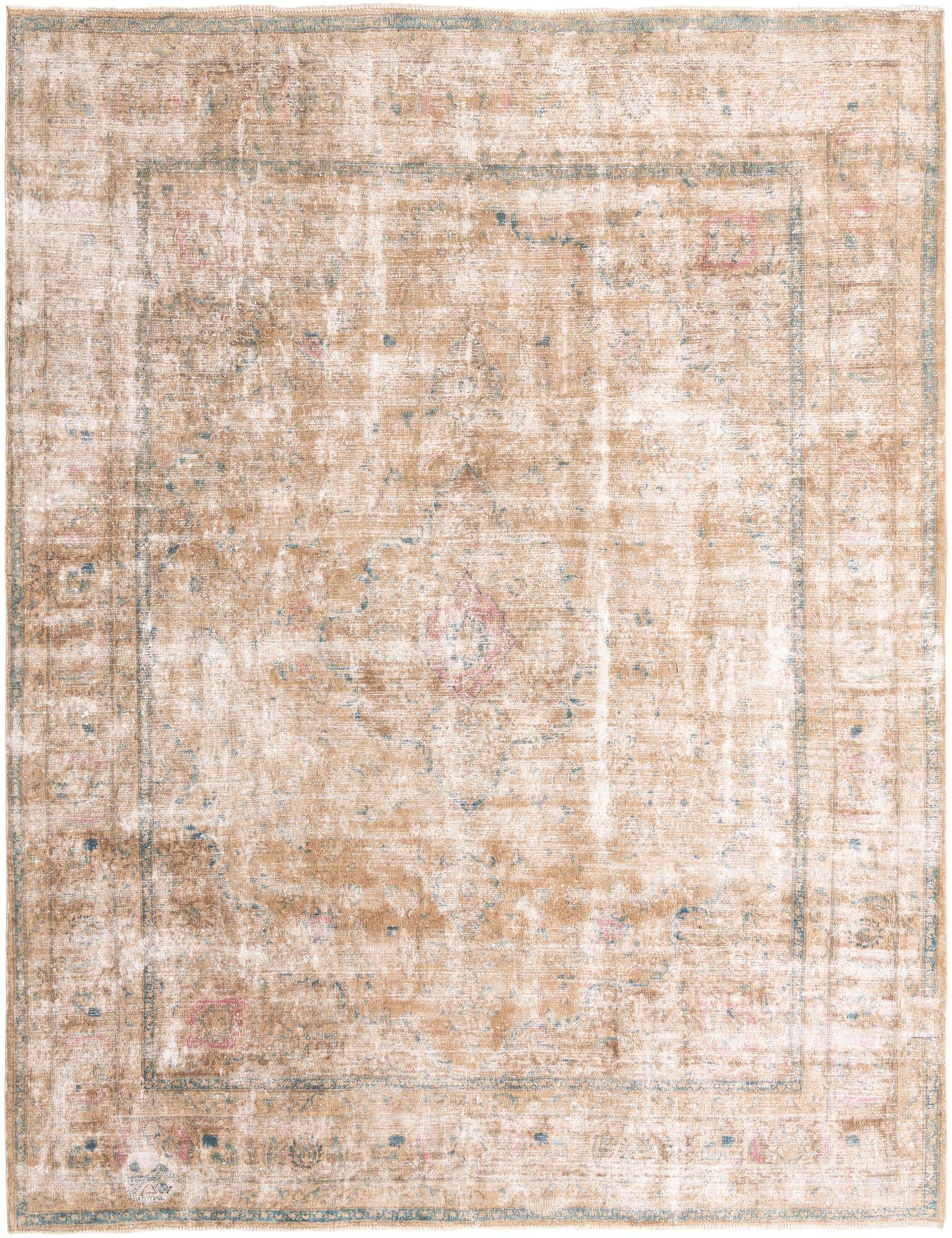 9' 9 x 12' 6 Hand Knotted Ultra Vintage Persian Wool Rug