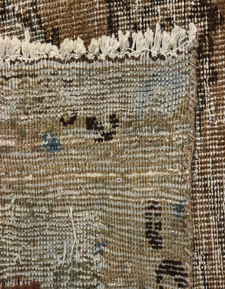 Detail image of 9' 5 x 13'  Hand Knotted Ultra Vintage Persian Wool Rug