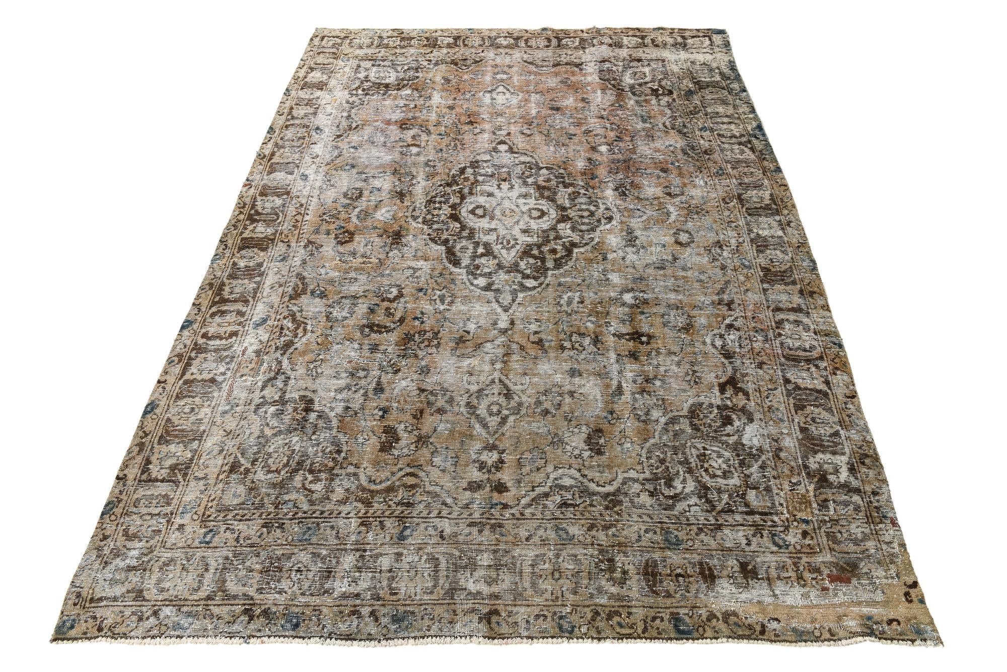 9' 5 x 13' Hand Knotted Ultra Vintage Persian Wool Rug