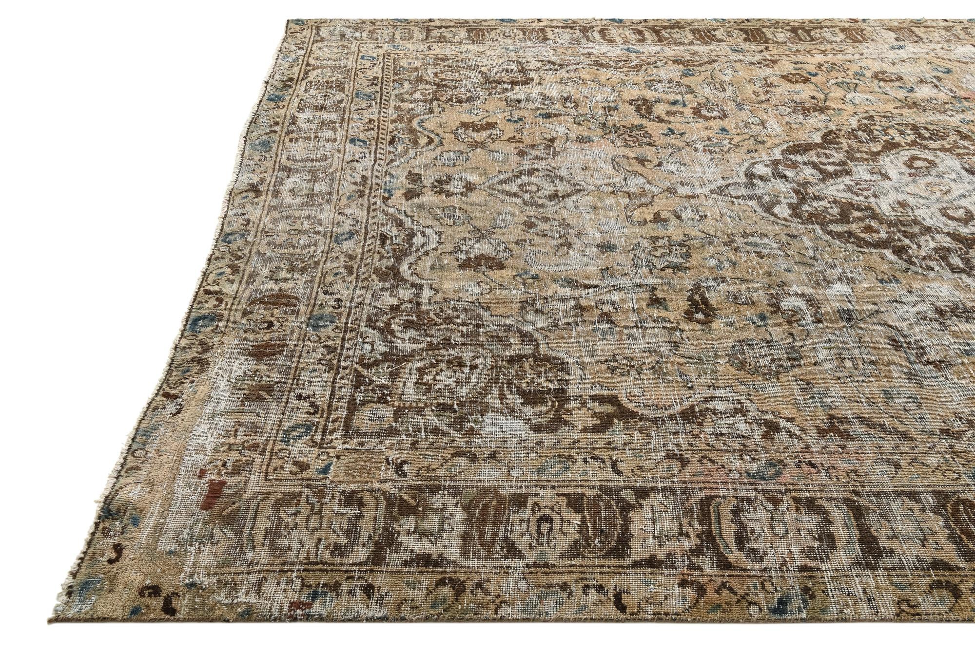 9' 5 x 13' Hand Knotted Ultra Vintage Persian Wool Rug