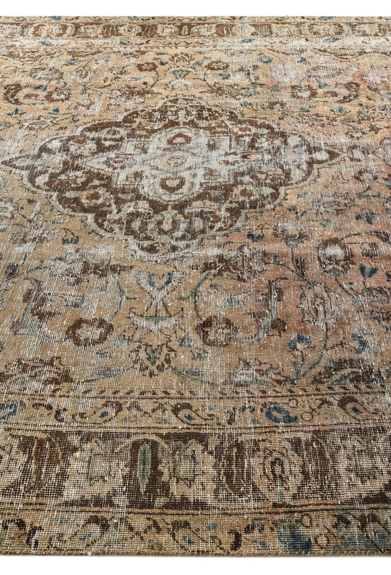 9' 5 x 13' Hand Knotted Ultra Vintage Persian Wool Rug