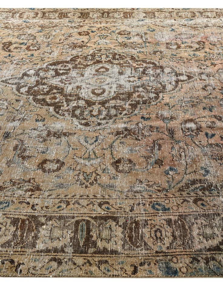 Detail image of 9' 5 x 13'  Hand Knotted Ultra Vintage Persian Wool Rug
