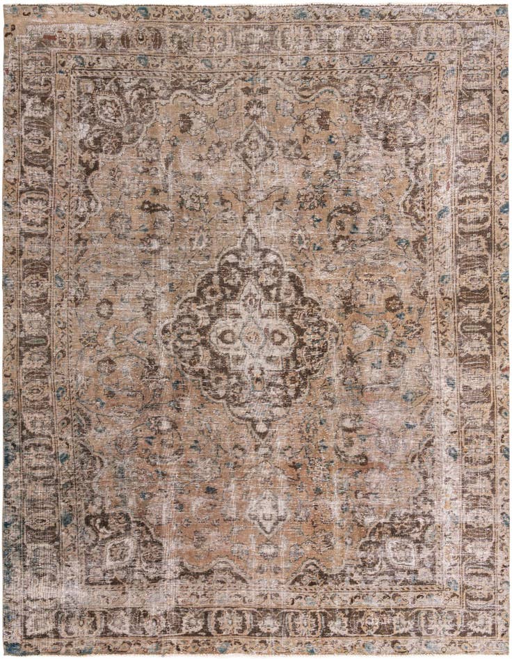 Detail image of 9' 5 x 13' Hand Knotted Ultra Vintage Persian Wool Rug