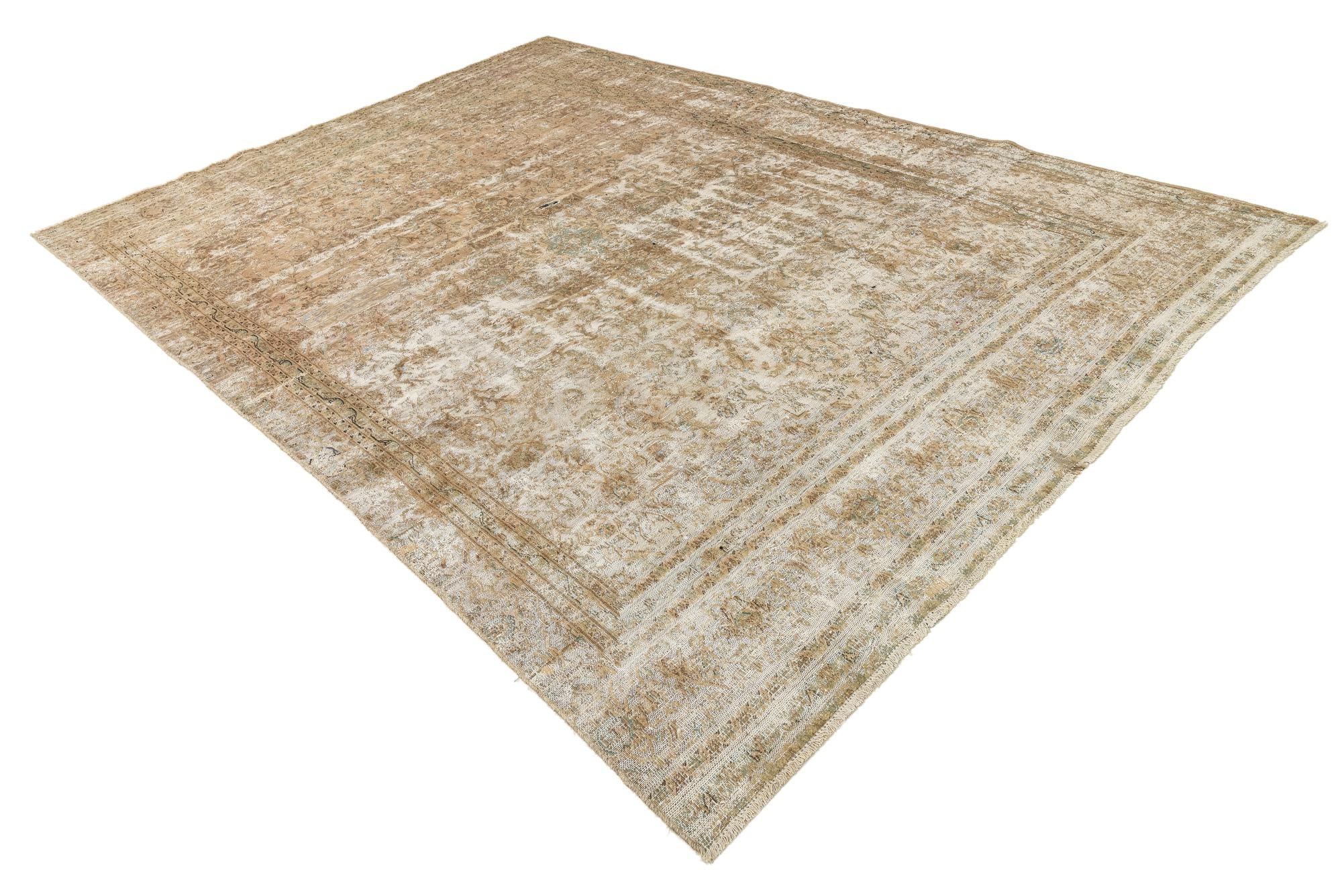 8' 8 x 12' 4 Hand Knotted Ultra Vintage Persian Wool Rug