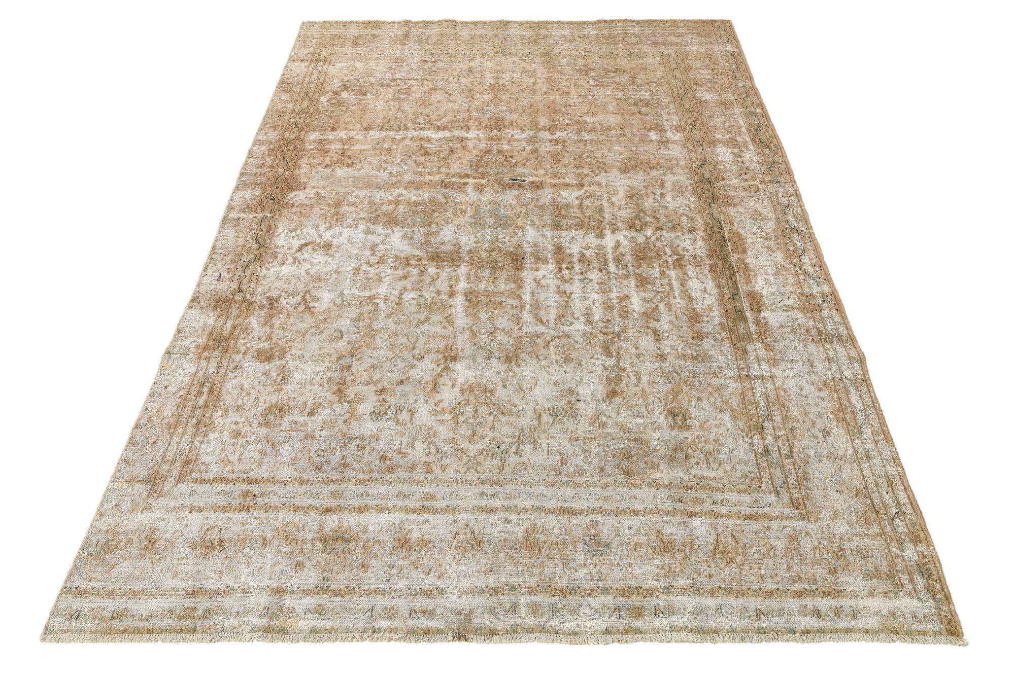 8' 8 x 12' 4 Hand Knotted Ultra Vintage Persian Wool Rug