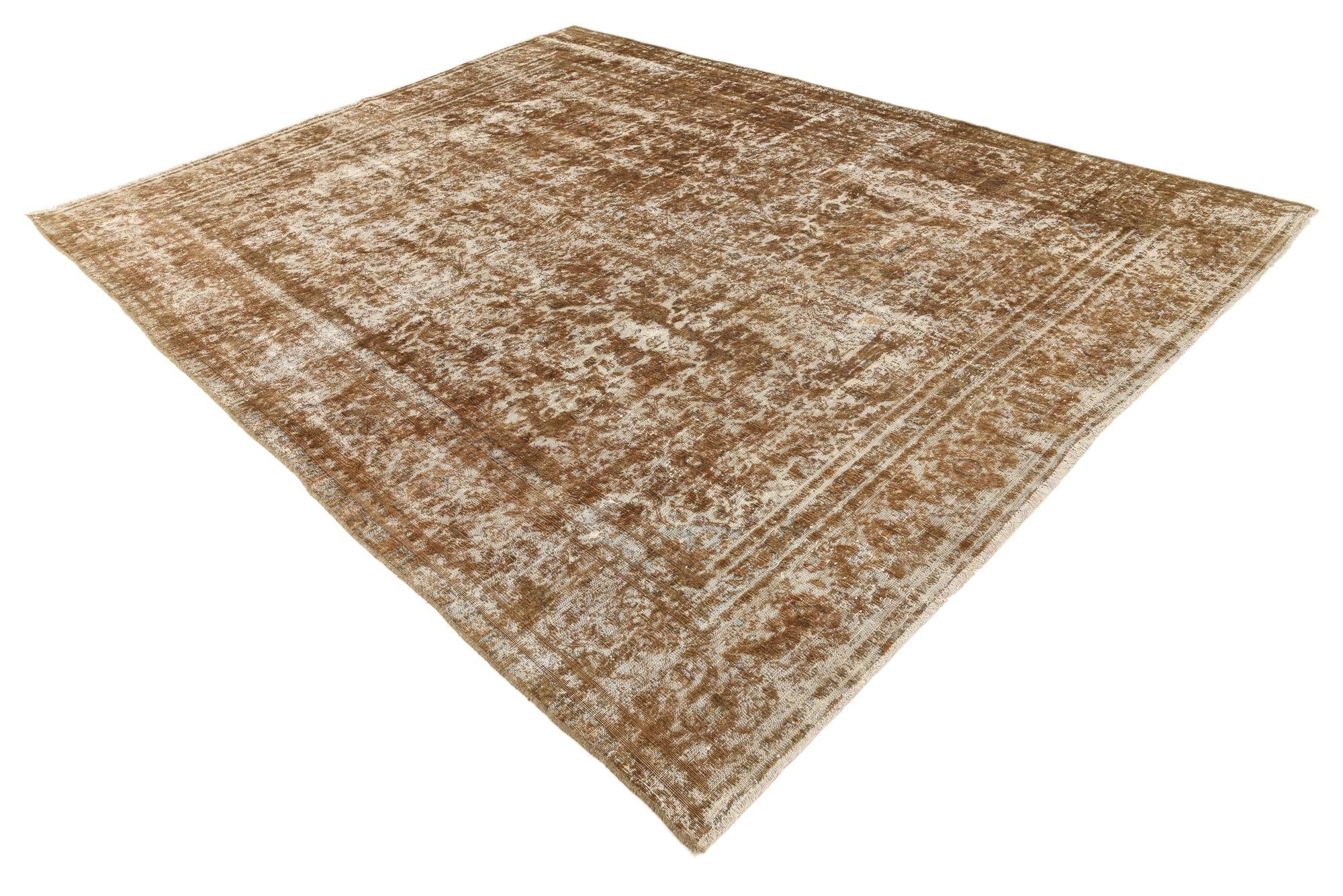 9' x 11' 9 Hand Knotted Ultra Vintage Persian Wool Rug