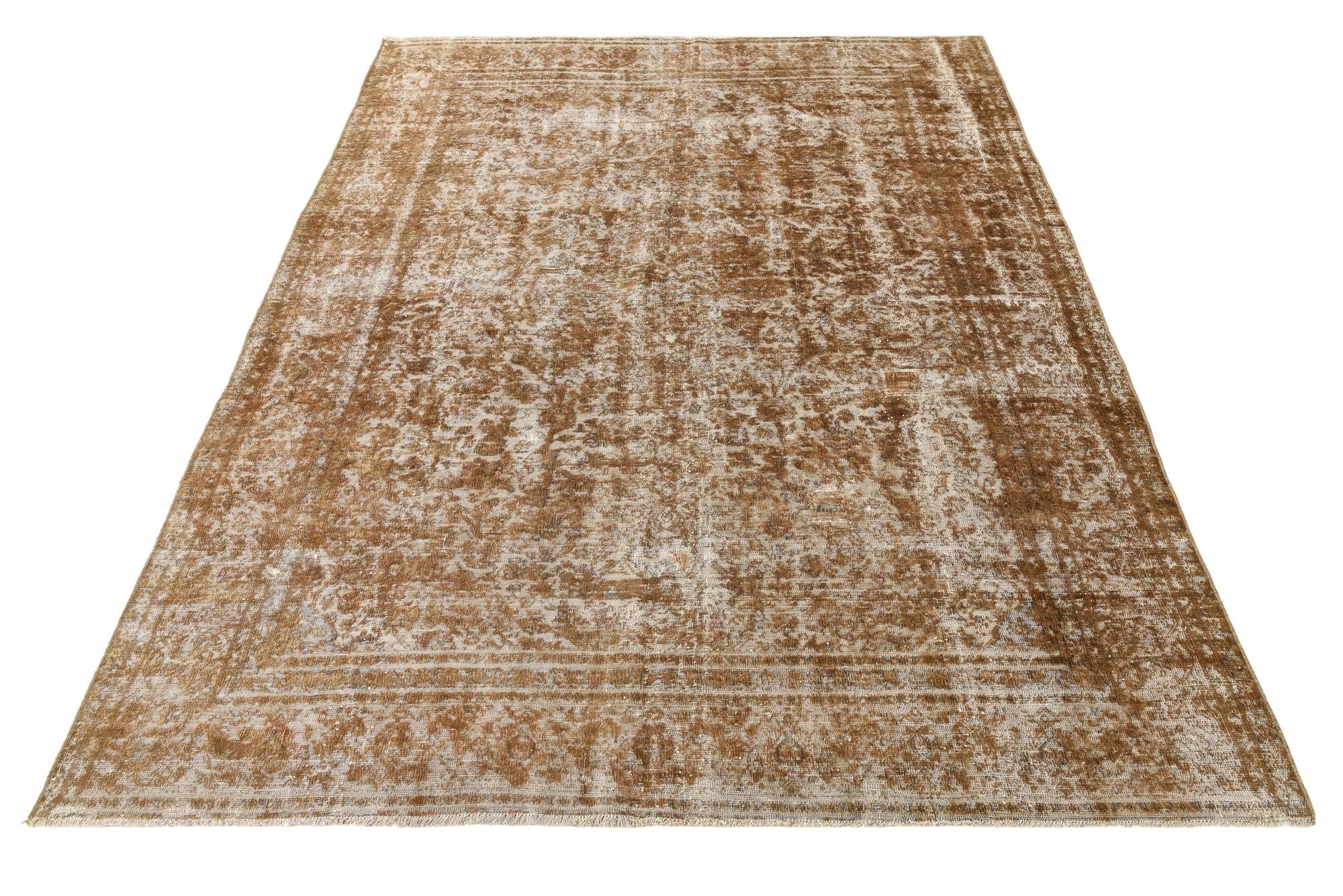 9' x 11' 9 Hand Knotted Ultra Vintage Persian Wool Rug