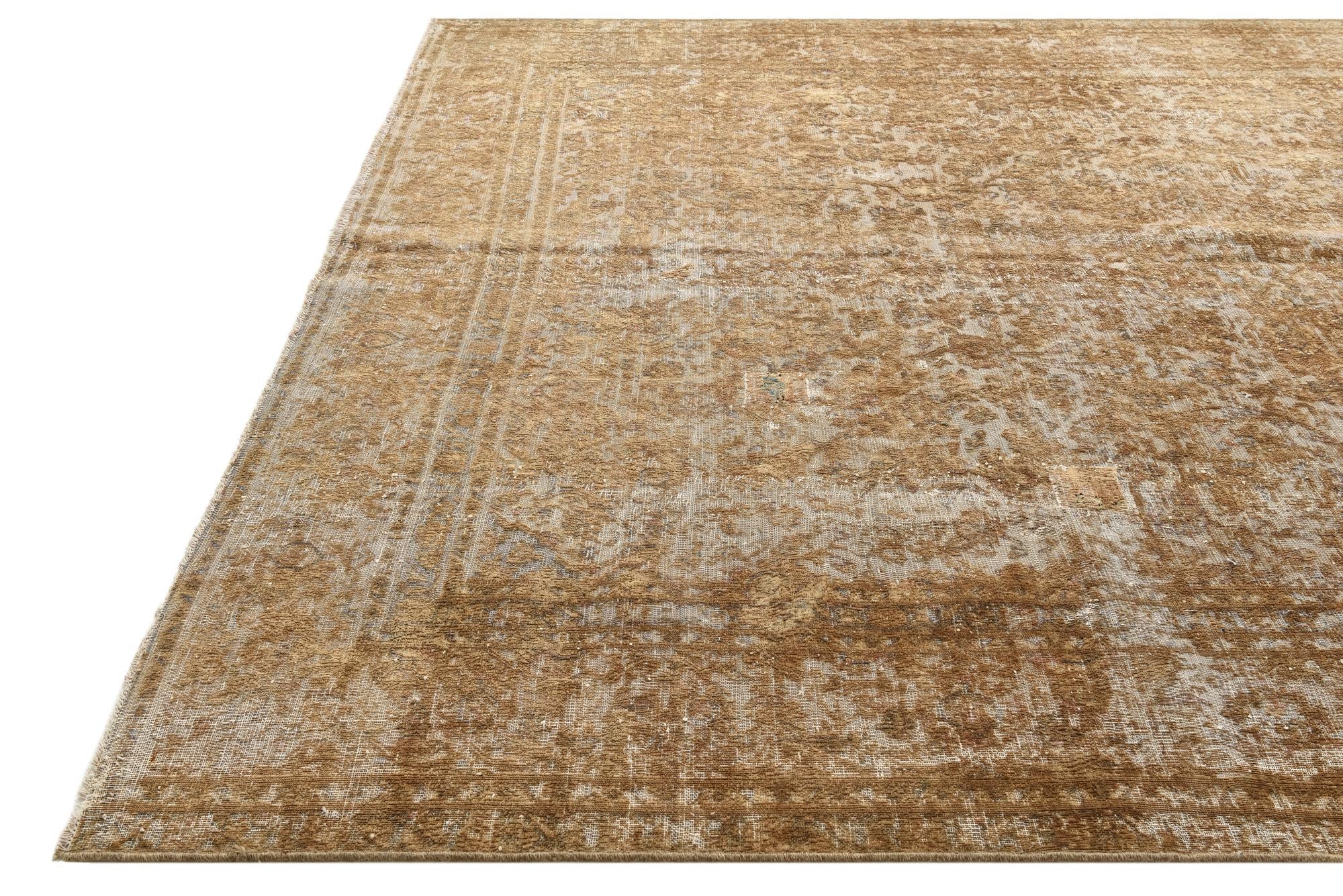 9' x 11' 9 Hand Knotted Ultra Vintage Persian Wool Rug