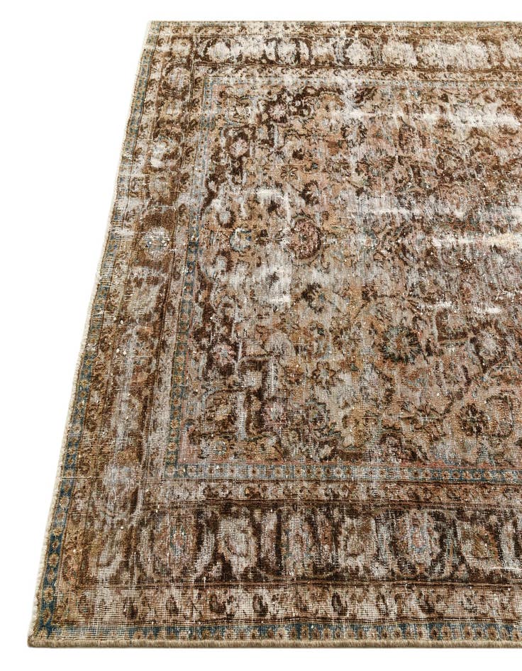 Detail image of 6' 4 x 9' 5  Hand Knotted Ultra Vintage Persian Wool Rug