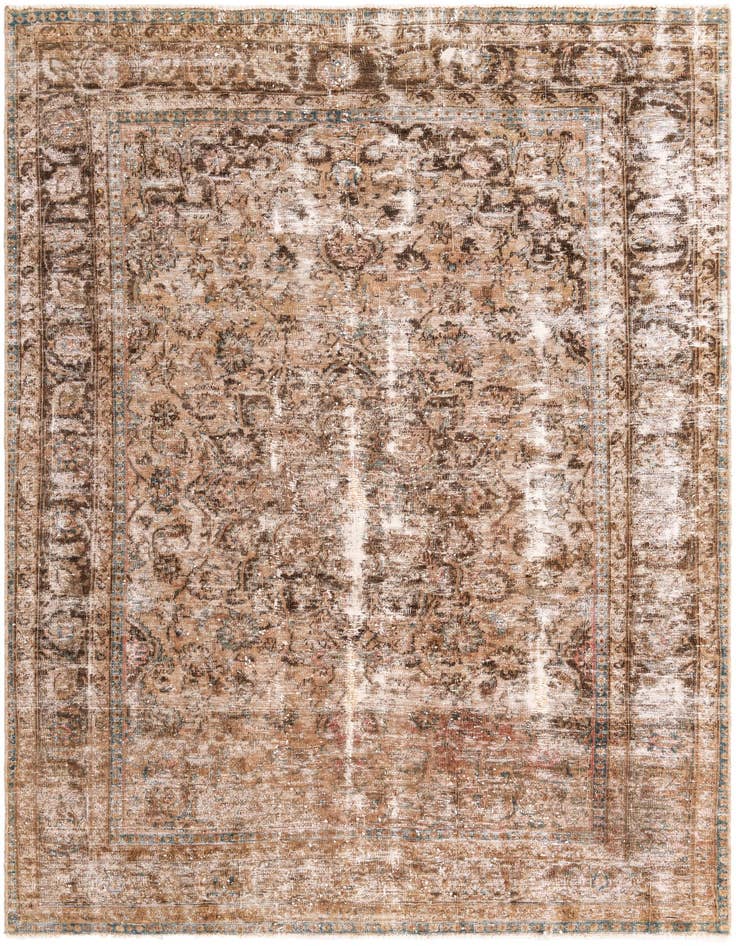 Detail image of 6' 4 x 9' 5 Hand Knotted Ultra Vintage Persian Wool Rug