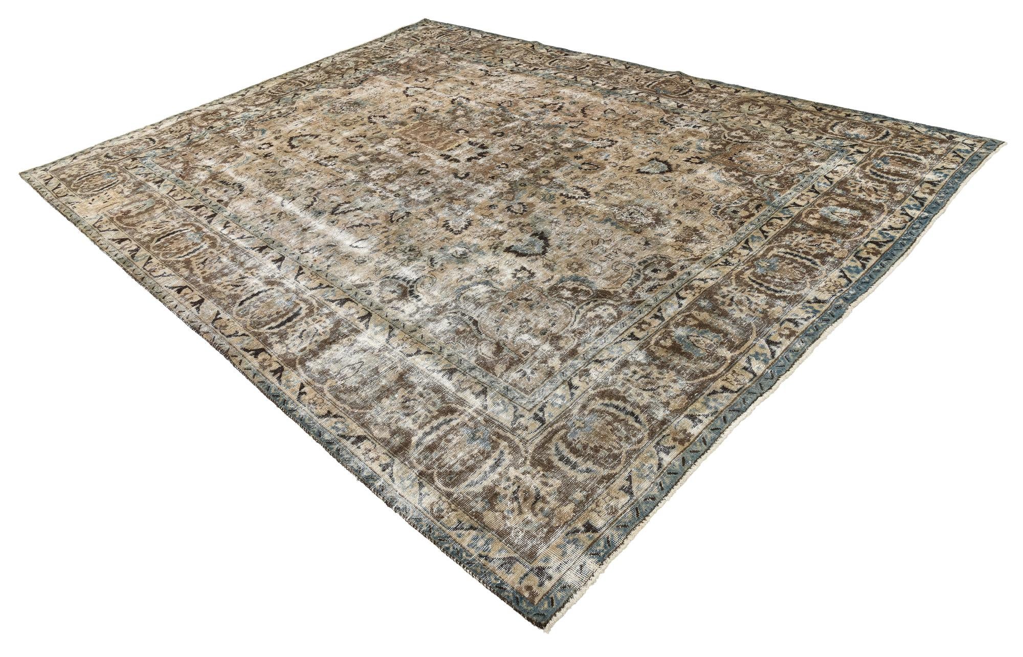 9' 10 x 12' 10 Hand Knotted Ultra Vintage Persian Wool Rug