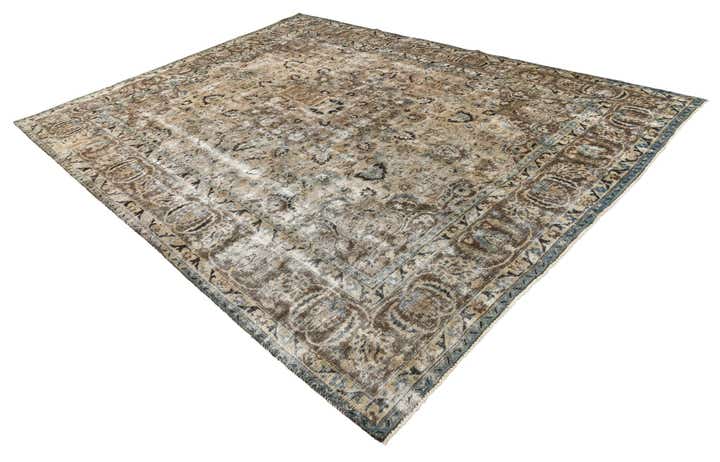9' 10 x 12' 10 Hand Knotted Ultra Vintage Persian Wool Rug