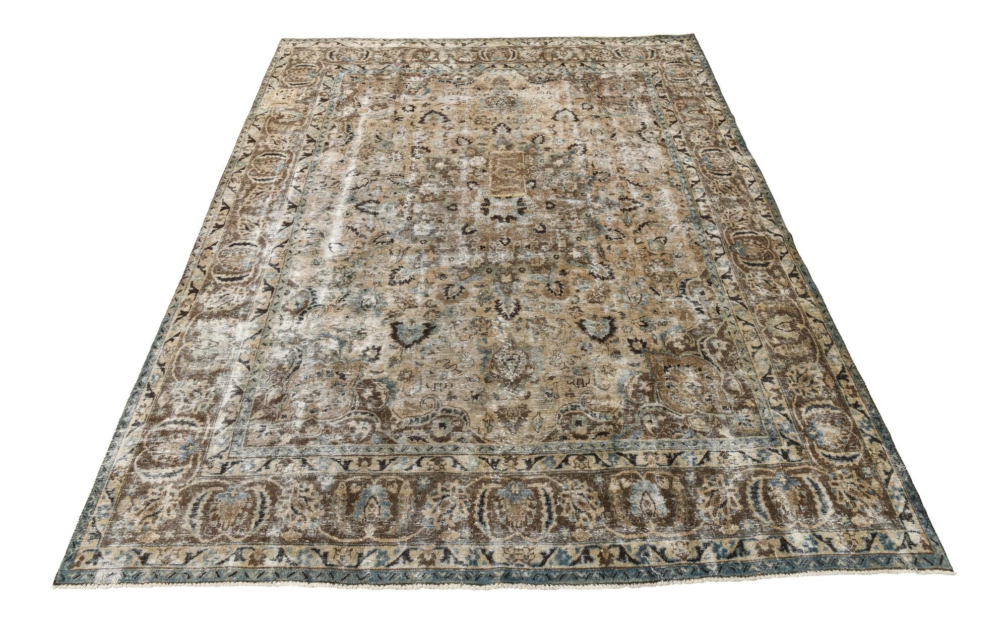 9' 10 x 12' 10 Hand Knotted Ultra Vintage Persian Wool Rug