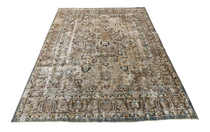 Detail image of 9' 10 x 12' 10 Hand Knotted Ultra Vintage Persian Wool Rug