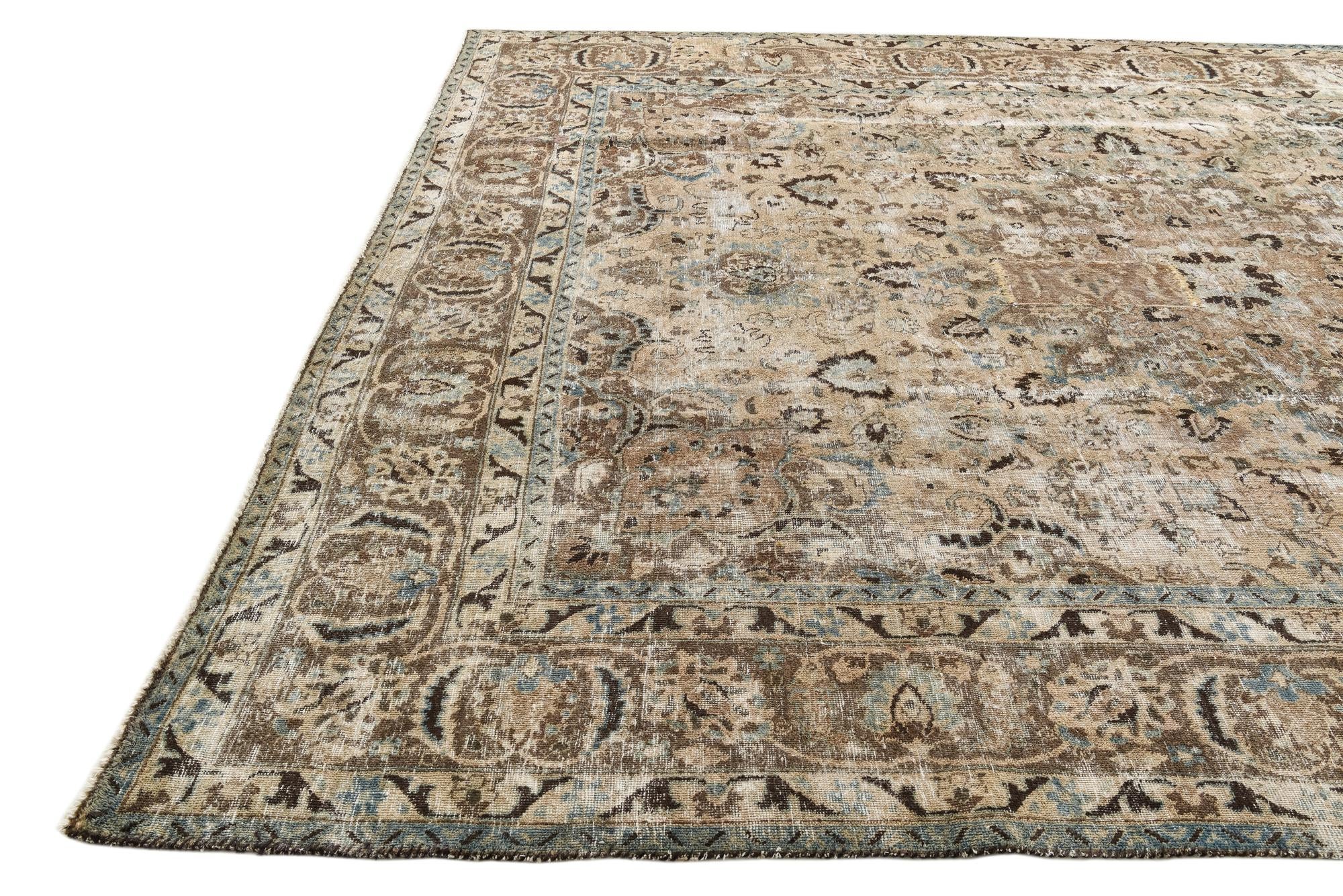 9' 10 x 12' 10 Hand Knotted Ultra Vintage Persian Wool Rug