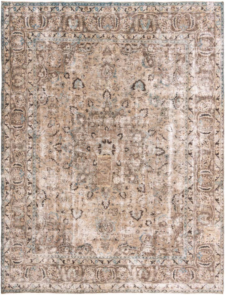Detail image of 9' 10 x 12' 10 Hand Knotted Ultra Vintage Persian Wool Rug