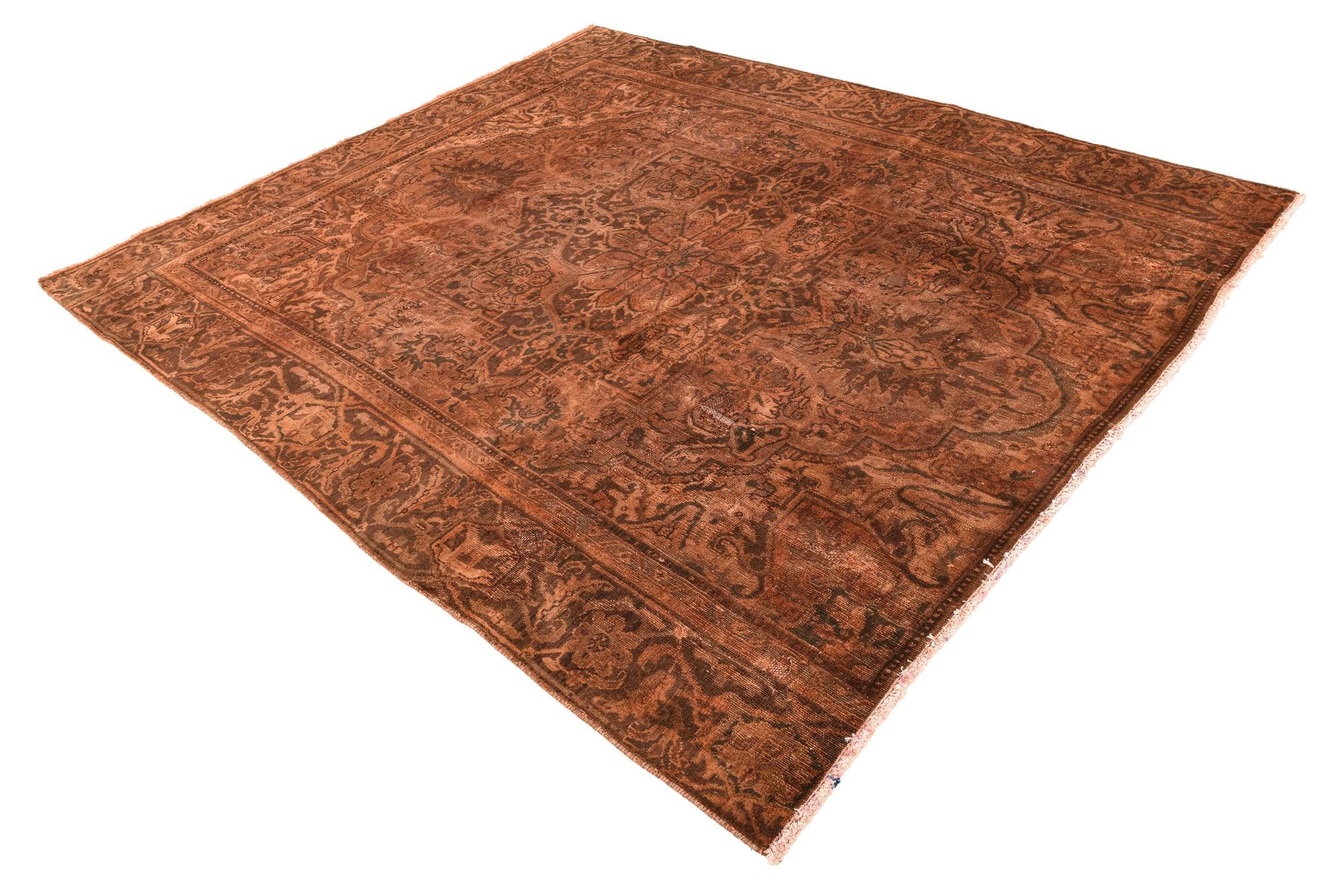 7' 9 x 9' Hand Knotted Ultra Vintage Persian Wool Rug