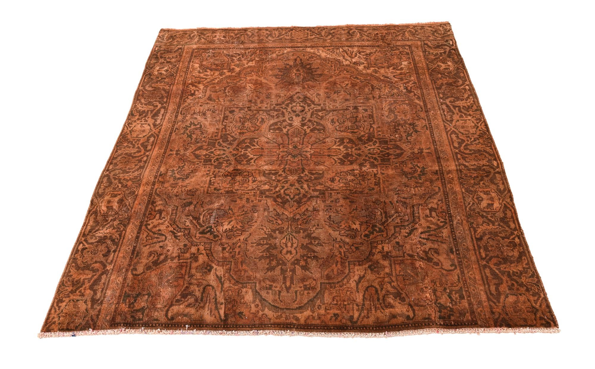 7' 9 x 9' Hand Knotted Ultra Vintage Persian Wool Rug
