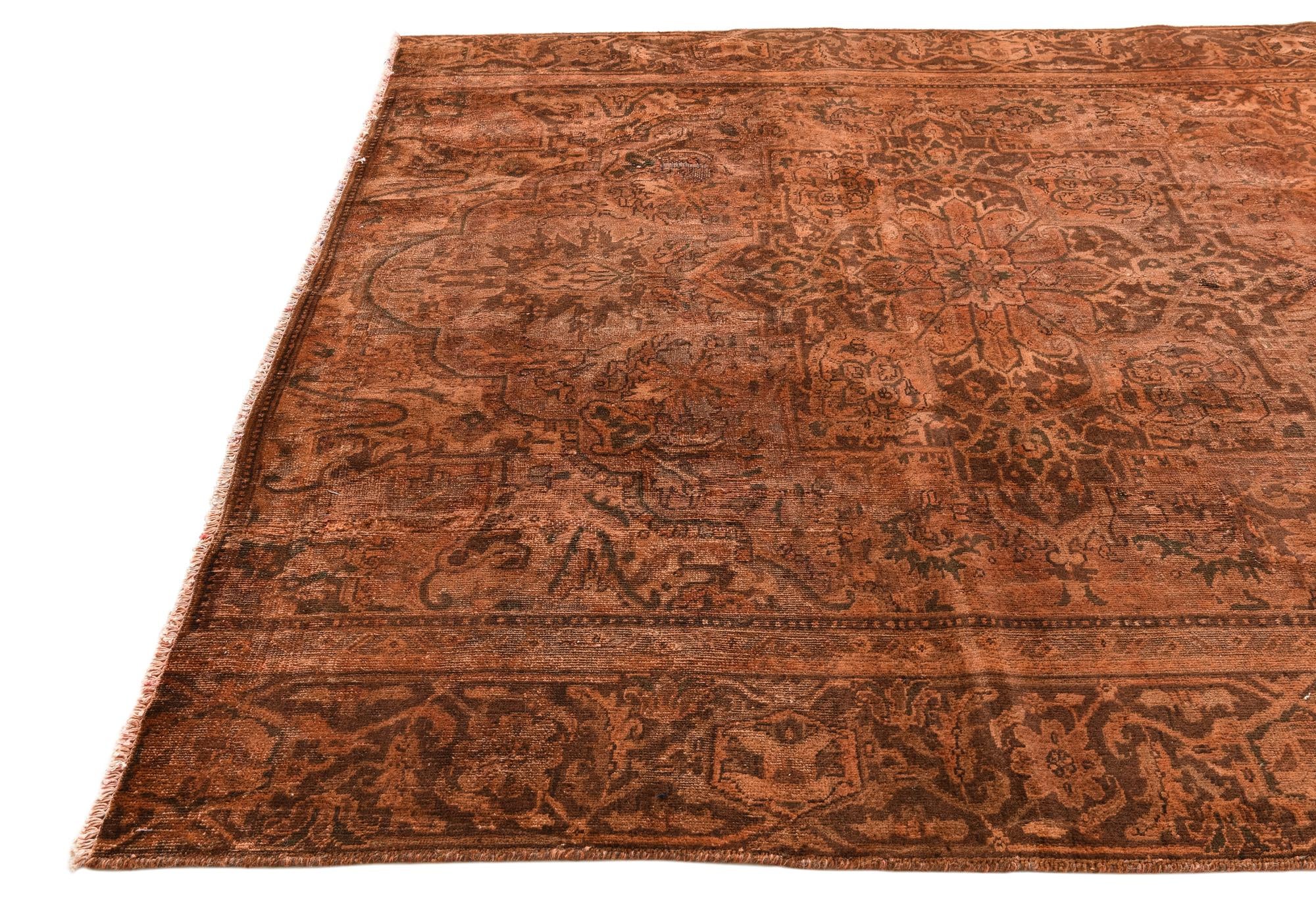 7' 9 x 9' Hand Knotted Ultra Vintage Persian Wool Rug