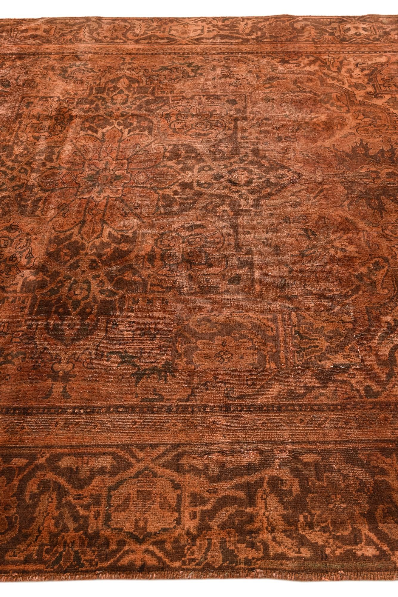 7' 9 x 9' Hand Knotted Ultra Vintage Persian Wool Rug